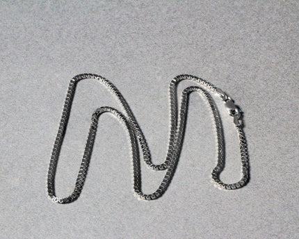 Sterling Silver Rhodium Plated Box Chain (1.30 mm)