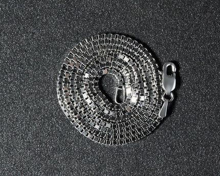 Sterling Silver Rhodium Plated Box Chain (1.30 mm)