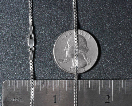 Sterling Silver Rhodium Plated Box Chain (1.30 mm)