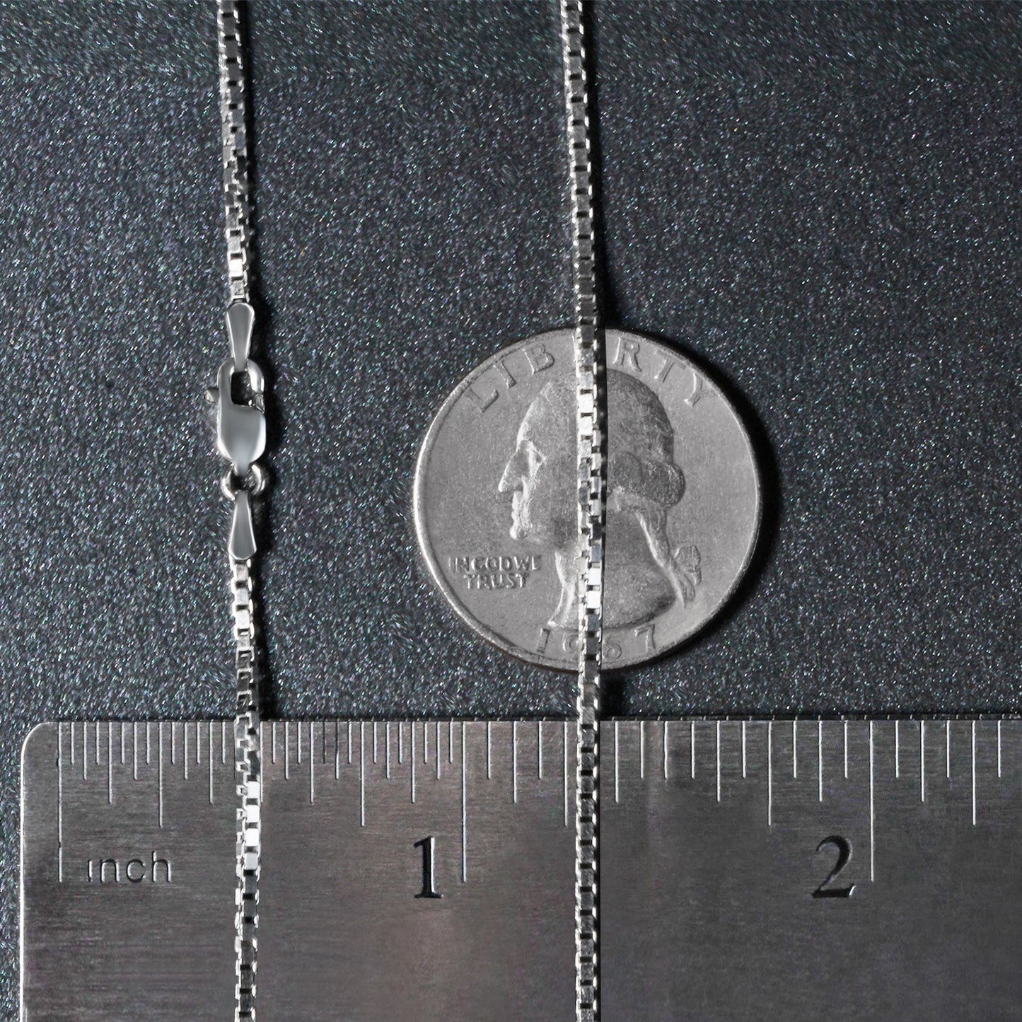 Sterling Silver Rhodium Plated Box Chain (1.30 mm)