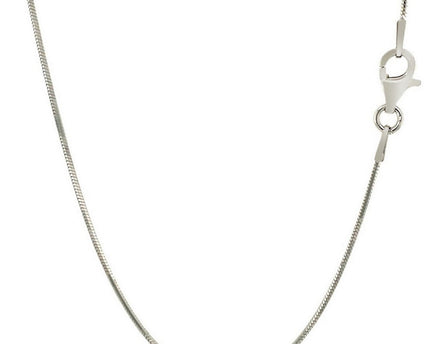 Rhodium Plated 1.3mm Sterling Silver Snake Style Chain (1.30 mm)