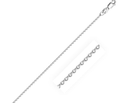 Sterling Silver Rhodium Plated Cable Chain (1.10 mm)