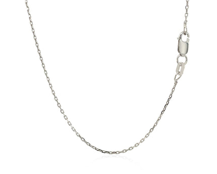 Sterling Silver Rhodium Plated Cable Chain (1.10 mm)