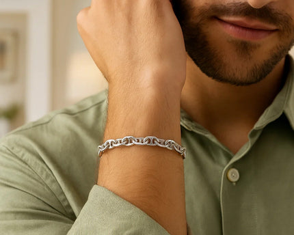Sterling Silver Anchor Chain Bracelet (6.40 mm)