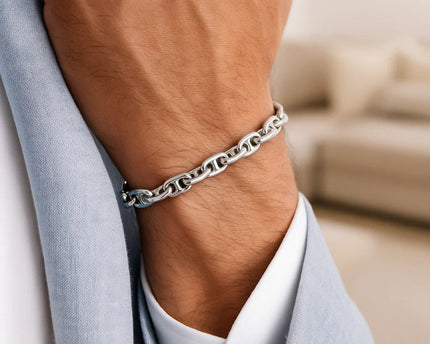 Sterling Silver Anchor Chain Bracelet (6.40 mm)