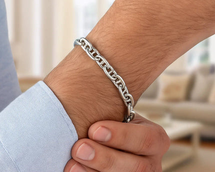 Sterling Silver Anchor Chain Bracelet (6.40 mm)