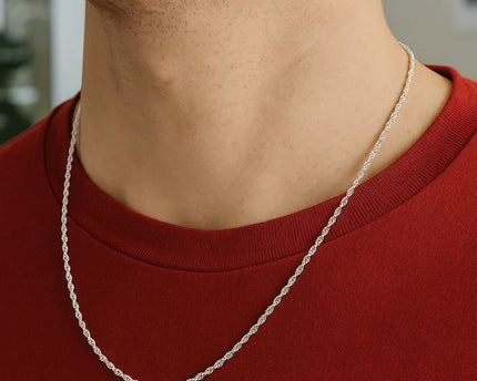 Sterling Silver Diamond Cut Rope Style Chain (1.40 mm)