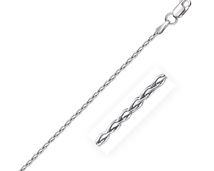 Sterling Silver Rhodium Plated Wheat Chain (1.50 mm)