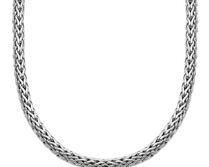Oxidized Sterling Silver Wheat Style Chain Men's Necklace