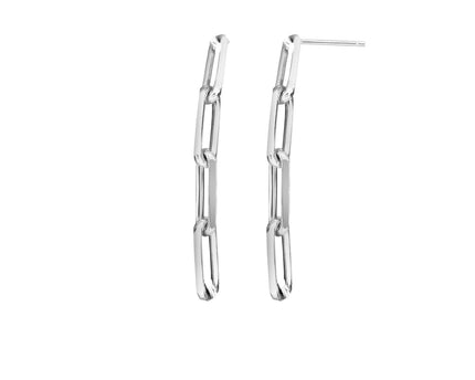Sterling Silver Four Link Paperclip Dangle Earrings