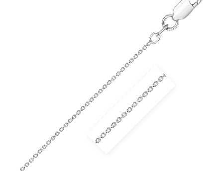 Sterling Silver Rhodium Plated Round Cable Chain (2.10 mm)