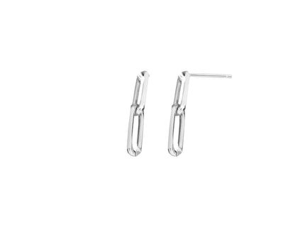 Sterling Silver Two Link Paperclip Dangle Earrings