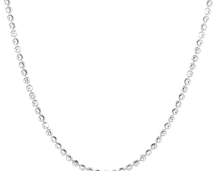 Sterling Silver Rhodium Plated Moon Cut Bead Chain (2.50 mm)