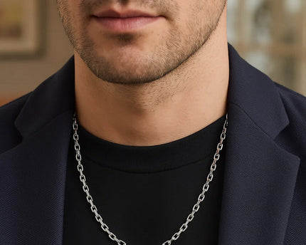Sterling Silver Rhodium Plated French Cable Chain (5.00 mm)