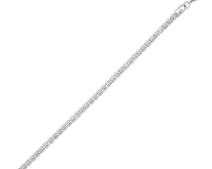 Sterling Silver Rhodium Plated Ice Barrel Chain (3.80 mm)