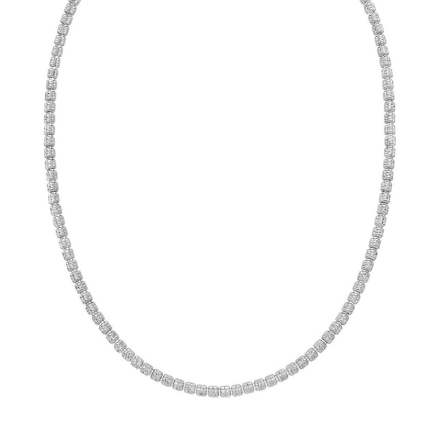 Sterling Silver Rhodium Plated Ice Barrel Chain (3.80 mm)