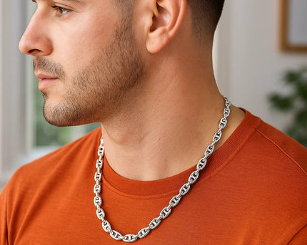 Sterling Silver Anchor Chain Necklace (5.50 mm)