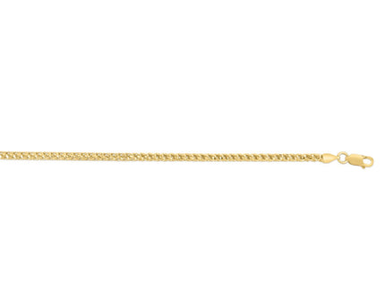 Sterling Silver Yellow Gold Plated Diamond Cut Franco Chain (3.20 mm)