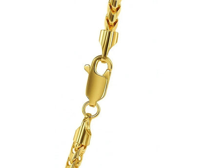Sterling Silver Yellow Gold Plated Diamond Cut Franco Chain (3.20 mm)
