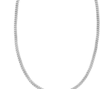 Sterling Silver Rhodium Plated Vintage Puffed Miami Cuban Chain (4.10 mm)