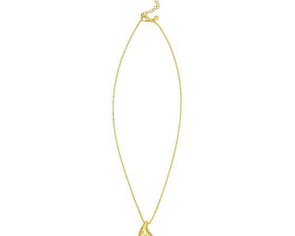 Sterling Silver Gold Plated Puffed Raindrop CZ Necklace