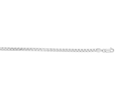 Sterling Silver Rhodium Plated Rockstar Cut Round Box Chain (3.90 mm)