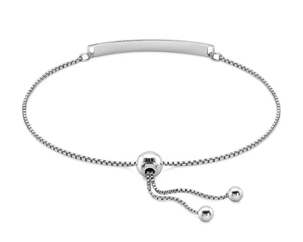 Sterling Silver Adjustable I Love You to the Moon and Back Bracelet (1.20 mm)