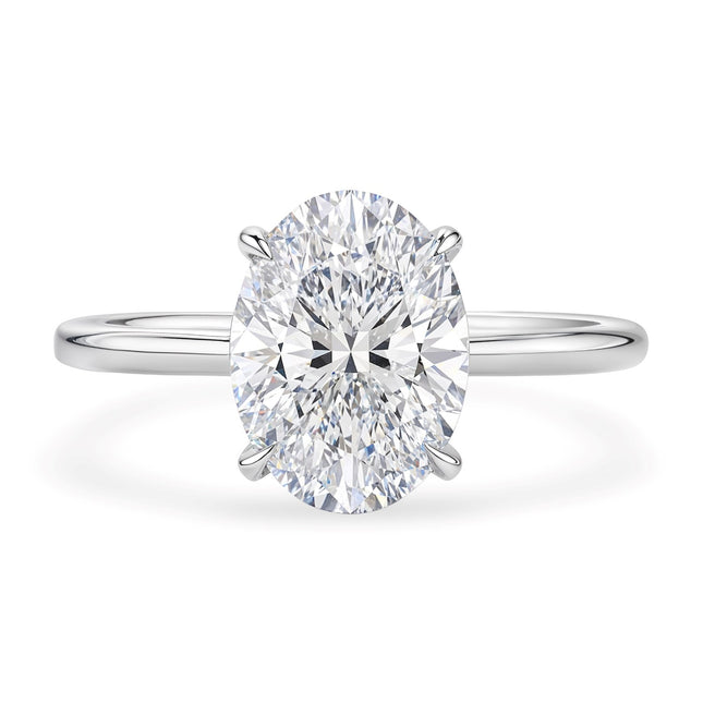 2 Carat Oval Lab Grown IGI G/VS1 Diamond Solitaire Ring in 10K White Gold