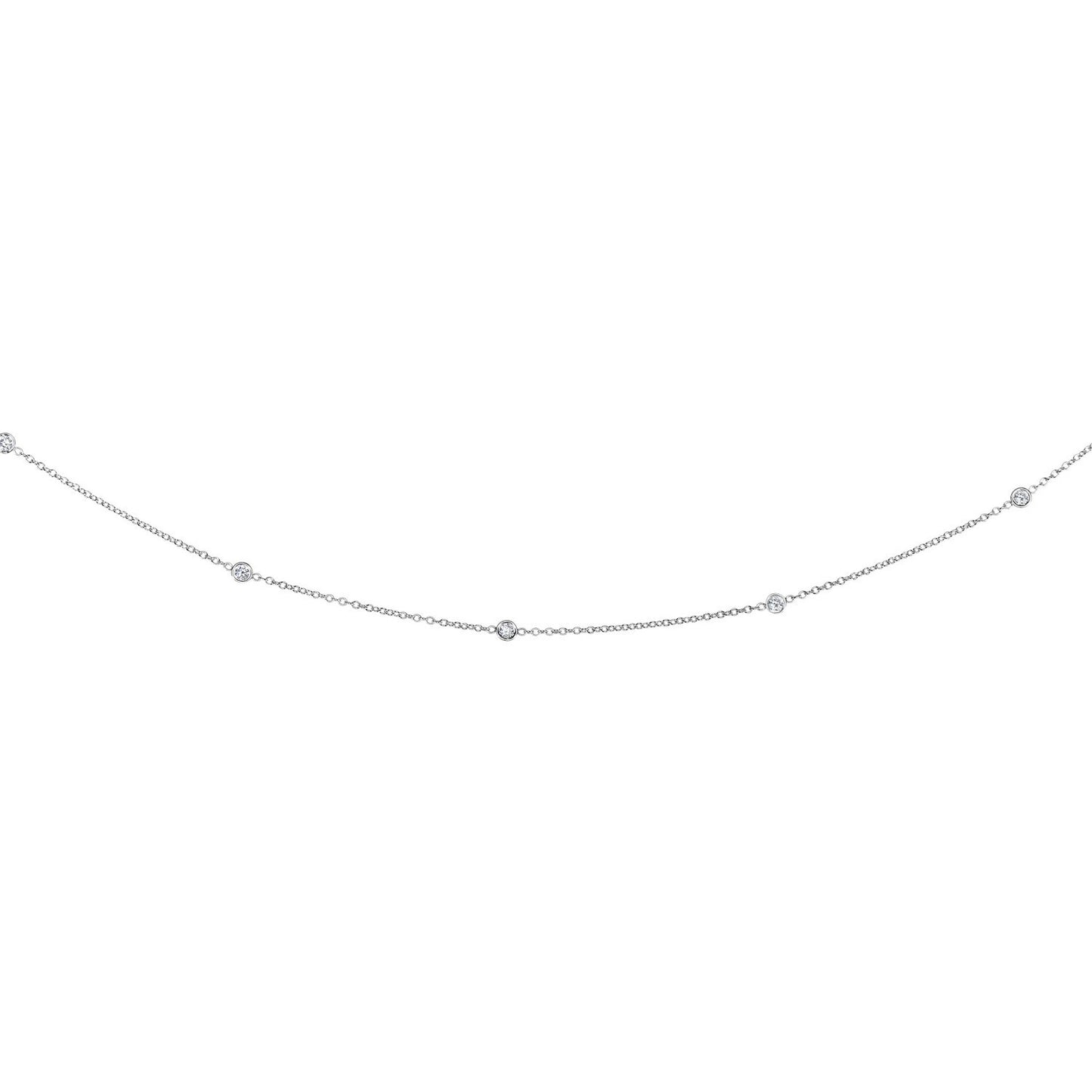 14K White Gold Diamonds by the Yard Necklace