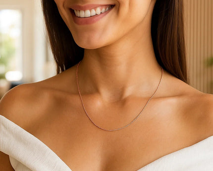 14k Rose Gold Machine Rope Chain (0.95 mm)