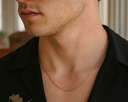 14k Rose Gold Machine Rope Chain (0.95 mm)