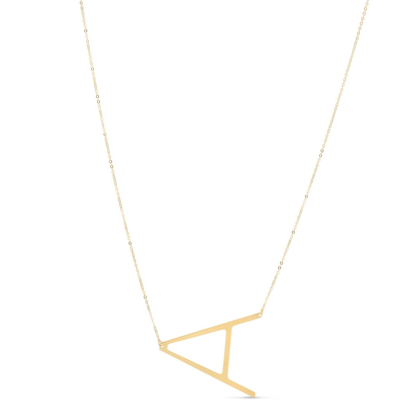 14K Yellow Gold Yours Truly Large Initial A Necklace