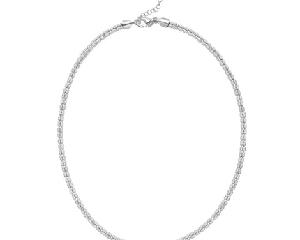 Sterling Silver Rhodium Plated Ice Barrel Chain (4.00 mm)