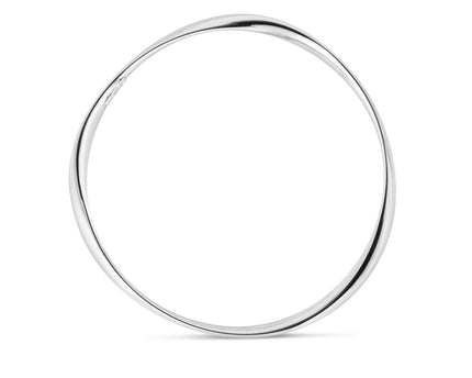 Sterling Silver Rhodium Plated Slip On Fancy Bangle