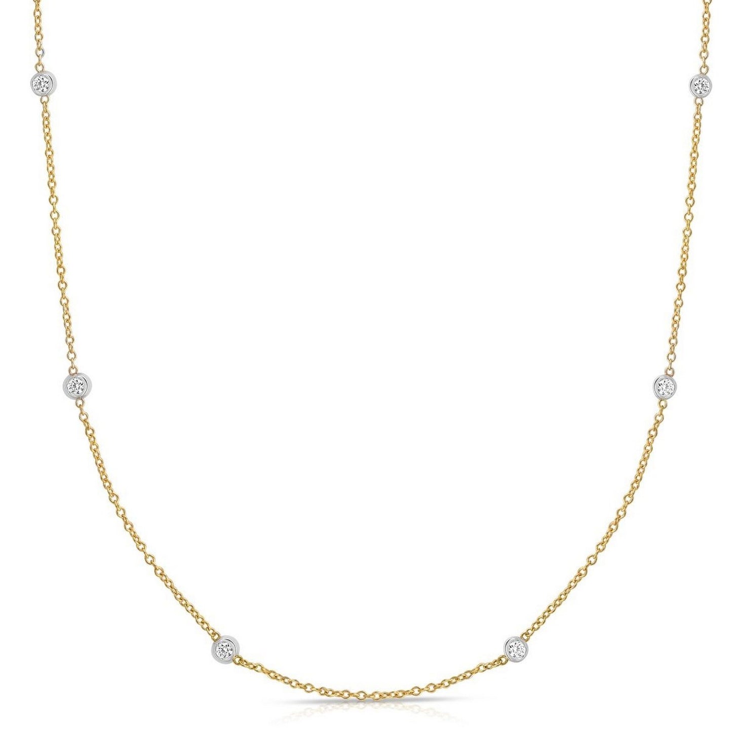 14K Yellow Gold Diamonds by the Yard Necklace