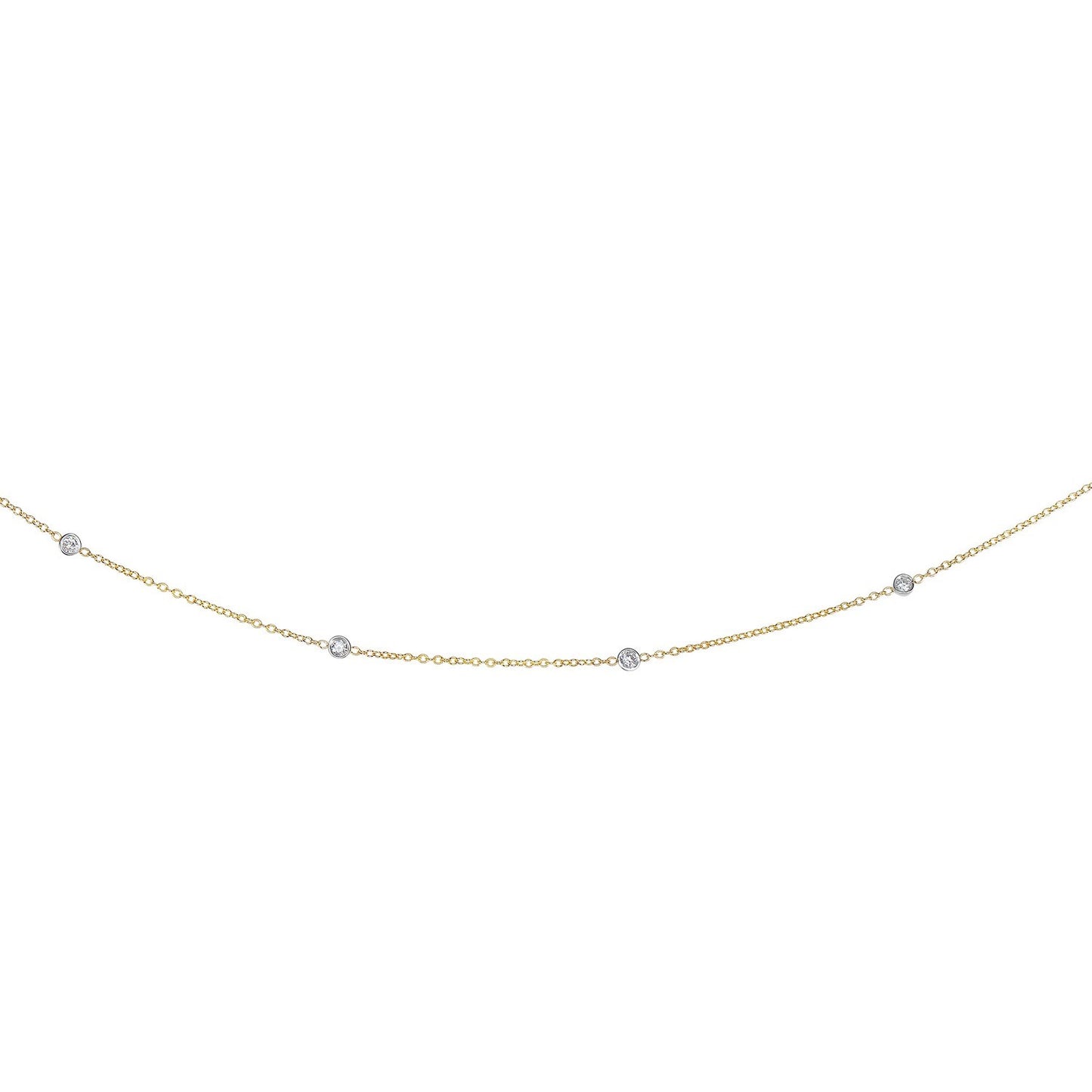 14K Yellow Gold Diamonds by the Yard Necklace