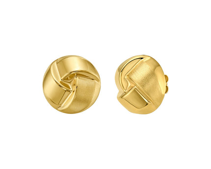 14K Yellow Gold Polished Large Fancy Knot Stud Earrings