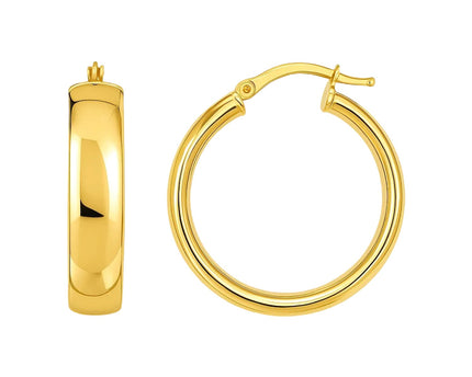 14k Yellow Gold Wedding Band Hoops (6x25mm)