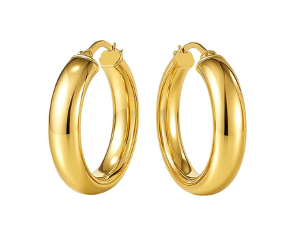 14k Yellow Gold Wedding Band Hoops (6x25mm)