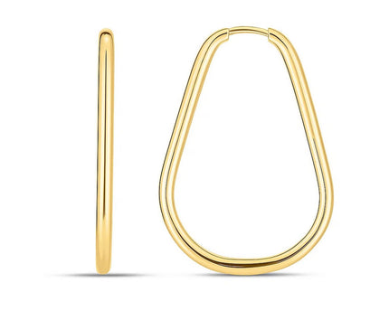 14k Yellow Gold Endless Pear Hoop Earrings