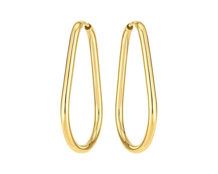 14k Yellow Gold Endless Pear Hoop Earrings