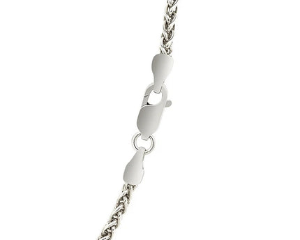 Sterling Silver Rhodium Plated Wheat Chain (2.60 mm)