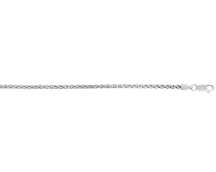 Sterling Silver Rhodium Plated Wheat Chain (2.60 mm)