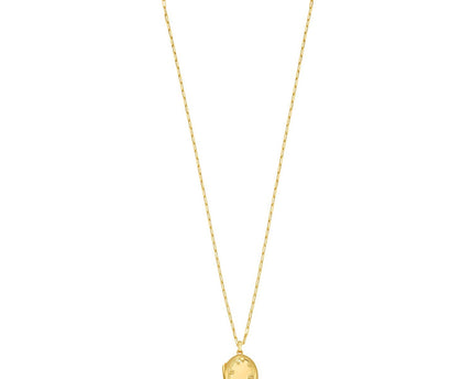 Sterling Silver Gold Plated Oval Vine Locket Necklace