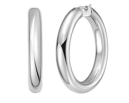 Sterling Silver Round Hoop Earrings