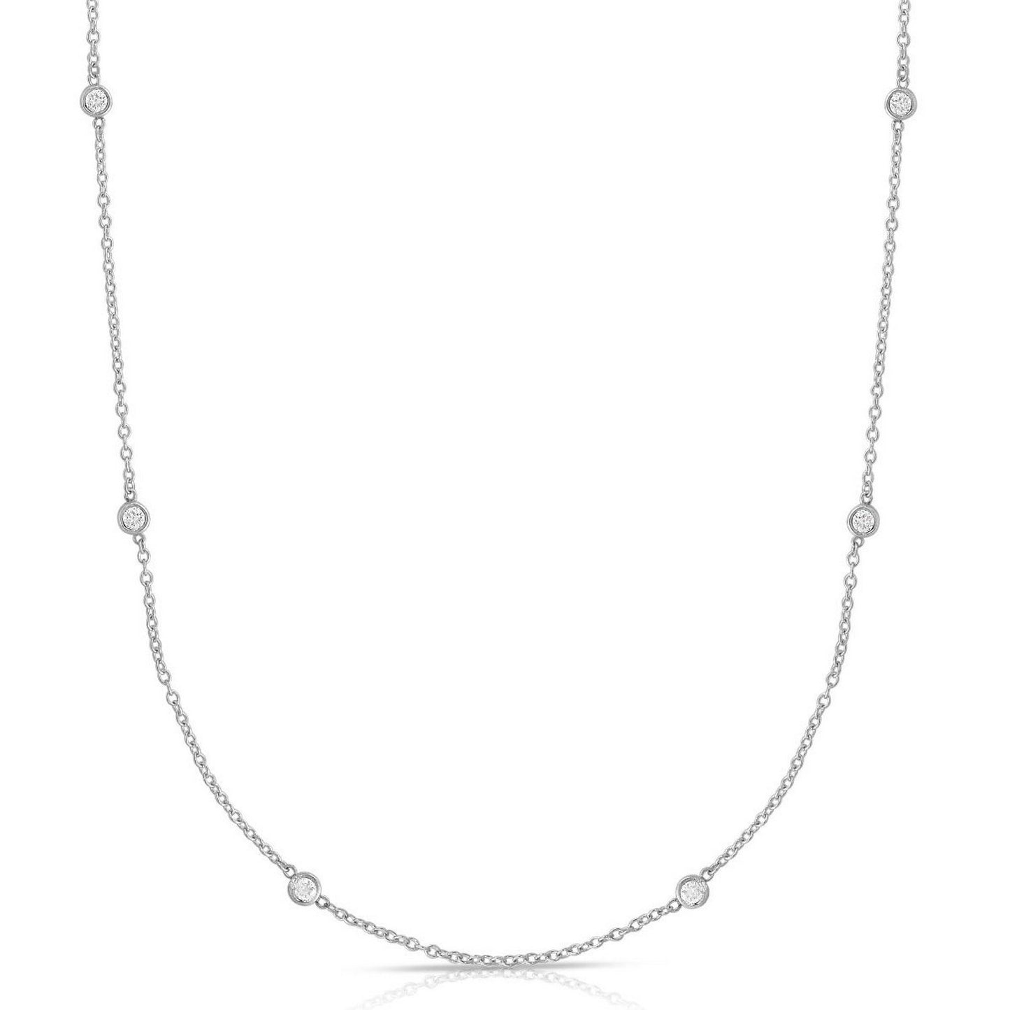 14K White Gold Diamonds by the Yard Necklace
