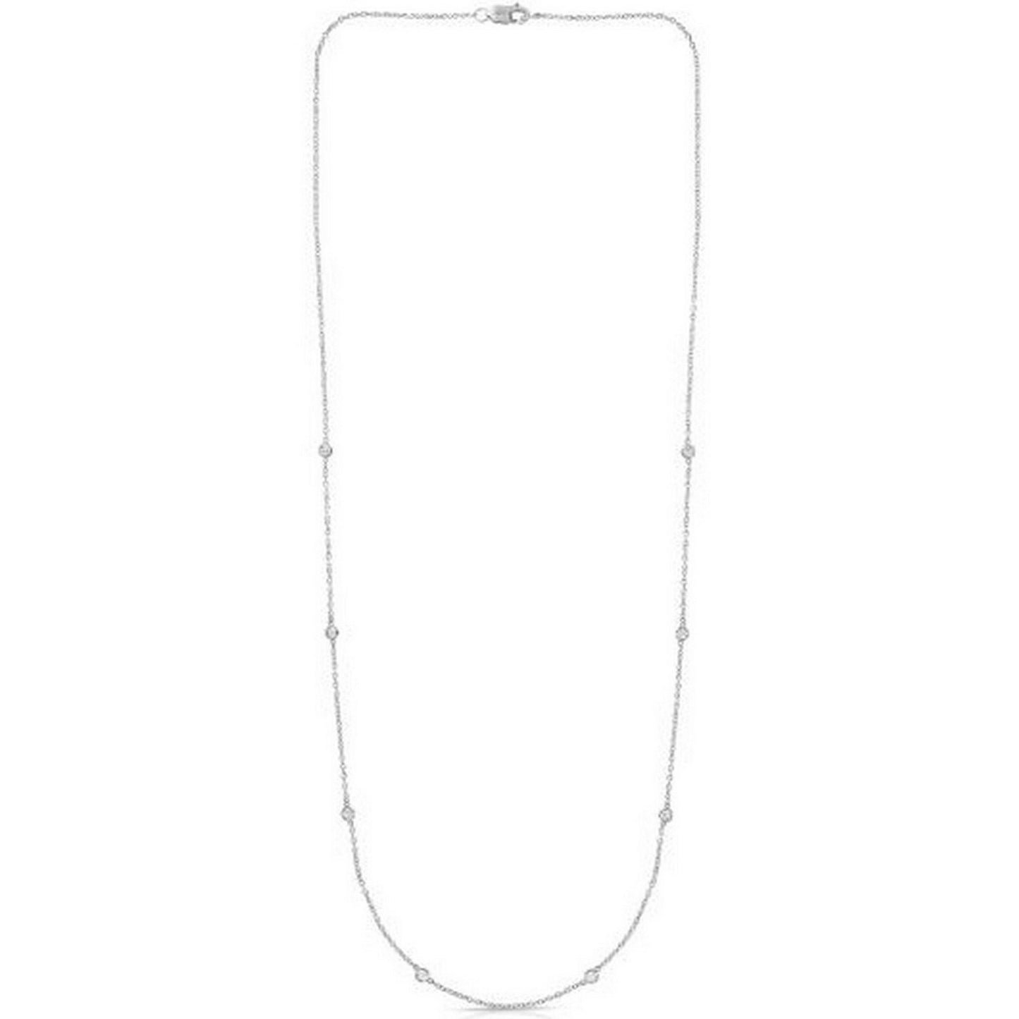 14K White Gold Diamonds by the Yard Necklace