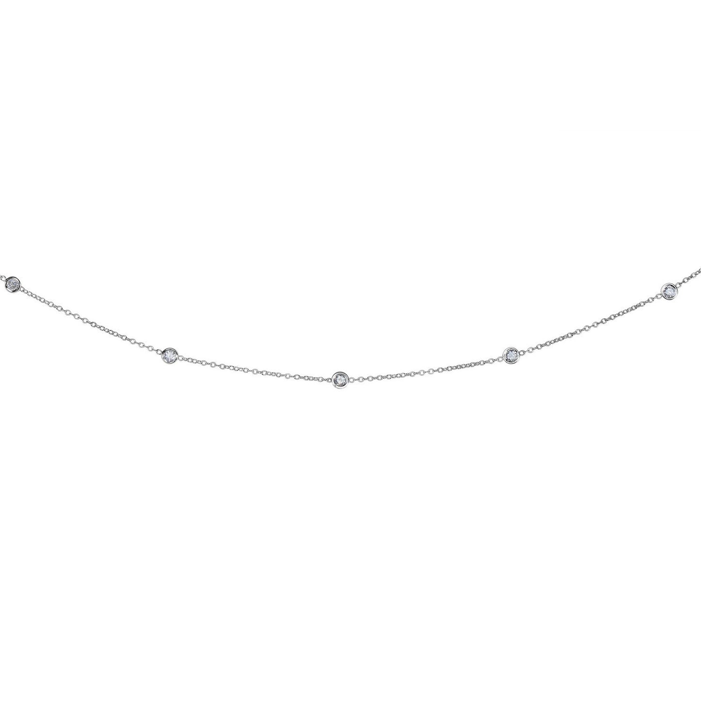 14K White Gold Diamonds by the Yard Necklace