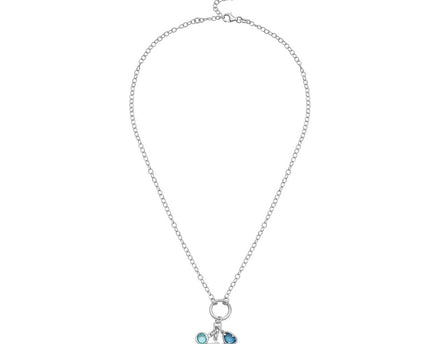 Sterling Silver Rhodium Plated Sunflower Cubic Zirconia Charm Necklace