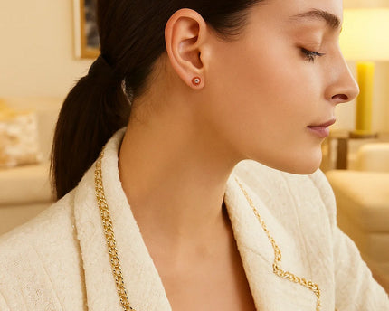 14k Rose Gold Round Stud Earrings (5mm)